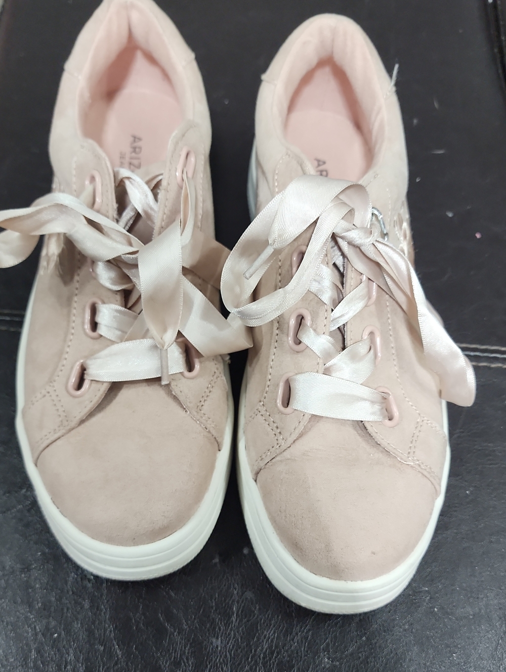 Arizona Jean Company pale pink women's ribbon-lace sneakers